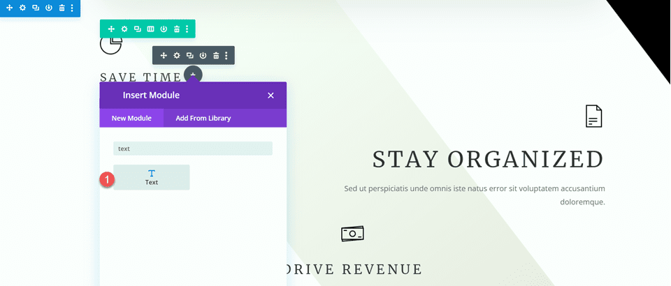 Divi Utilizza il modulo divisore per creare equilibrio nel design e aggiungi testo