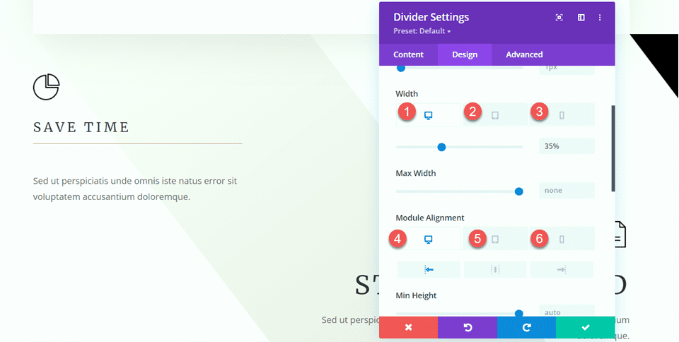 Divi ใช้โมดูลตัวแบ่งเพื่อสร้างความสมดุลในความกว้างของการออกแบบ