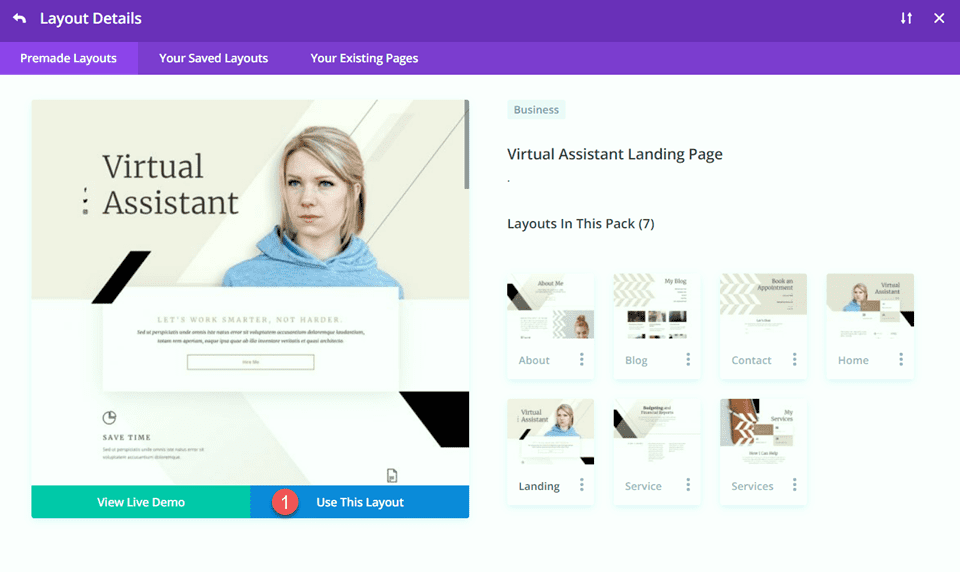 Divi استخدم وحدة المقسم لإنشاء توازن في تخطيط استخدام التصميم