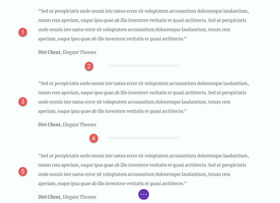 Divi استخدم وحدة المقسم لإنشاء توازن في ترتيب مقسم نص التصميم