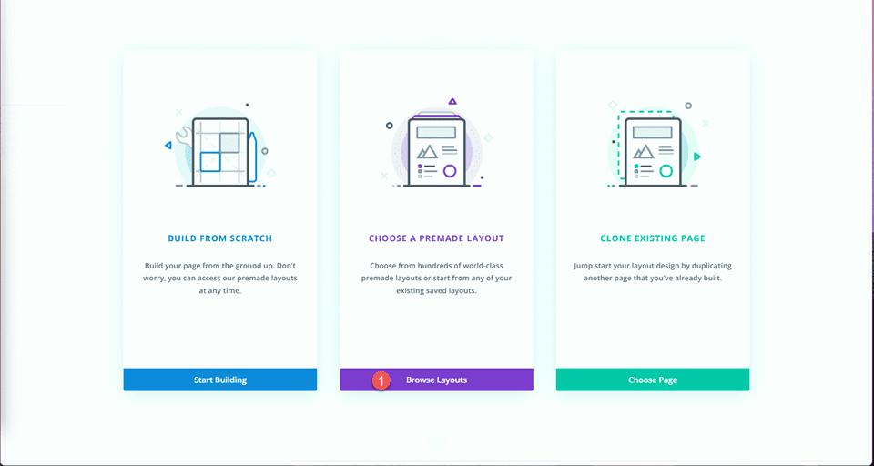 Divi Utilizza il modulo divisore per creare equilibrio nel design Sfoglia i layout