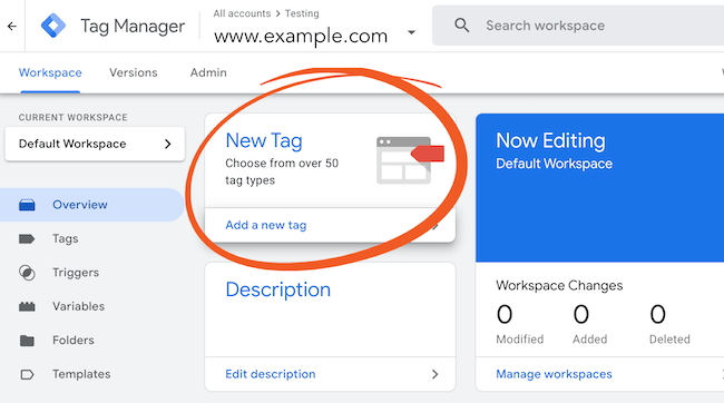 Crea un nuovo tag in Google Tag Manager