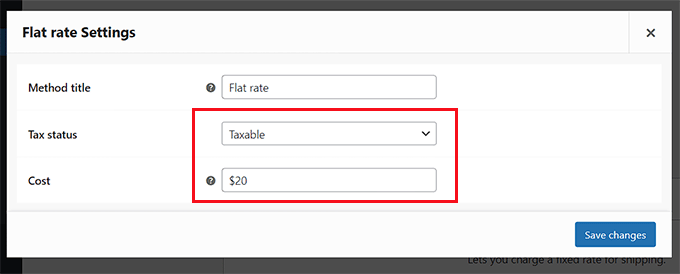 Configure shipping method settings