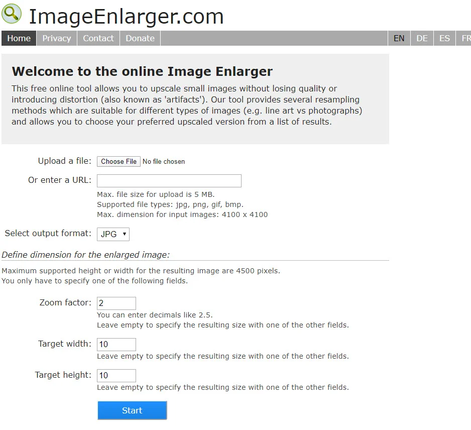 buat gambar lebih besar tanpa kehilangan kualitas dengan ImageEnlarger.com.