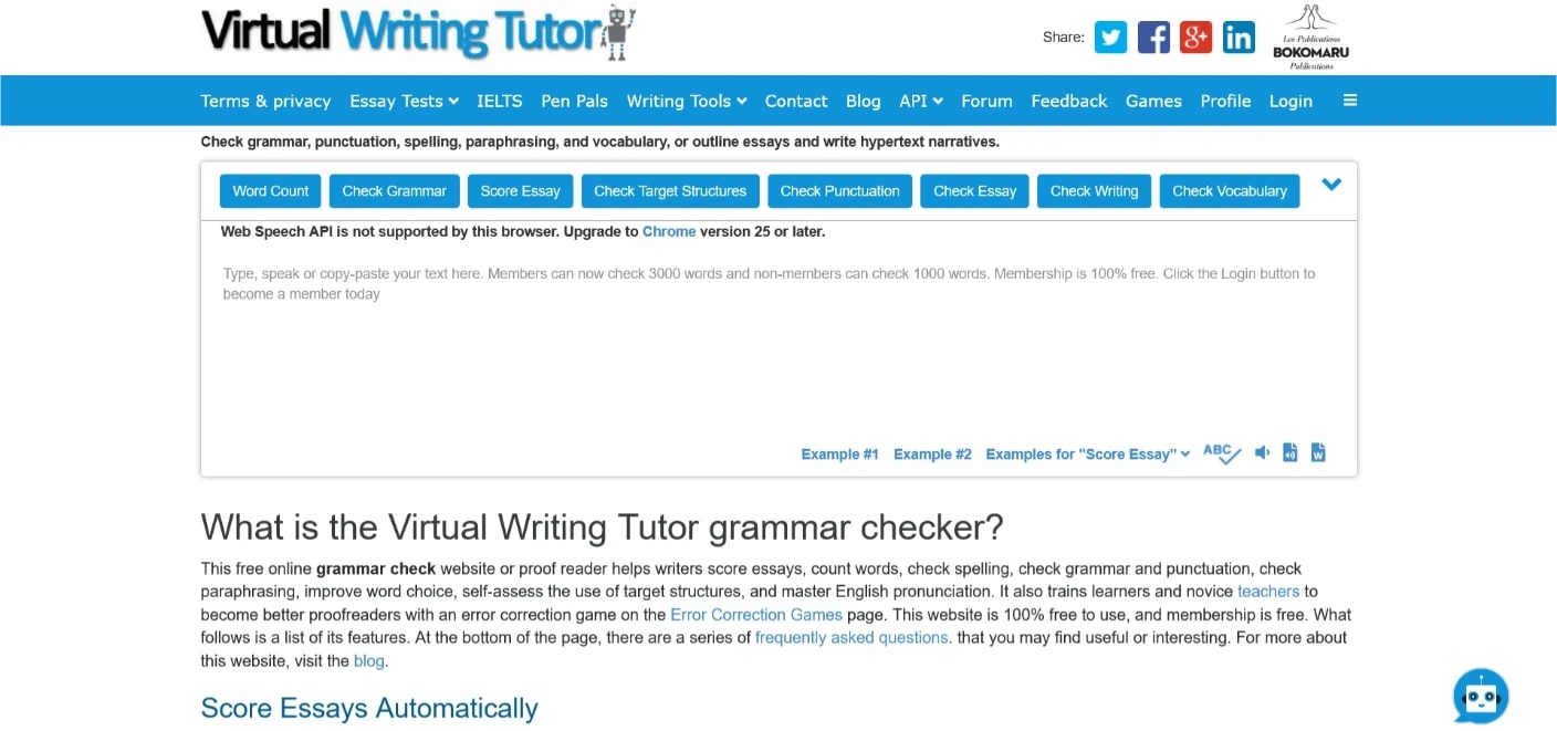 Tutor di scrittura virtuale.