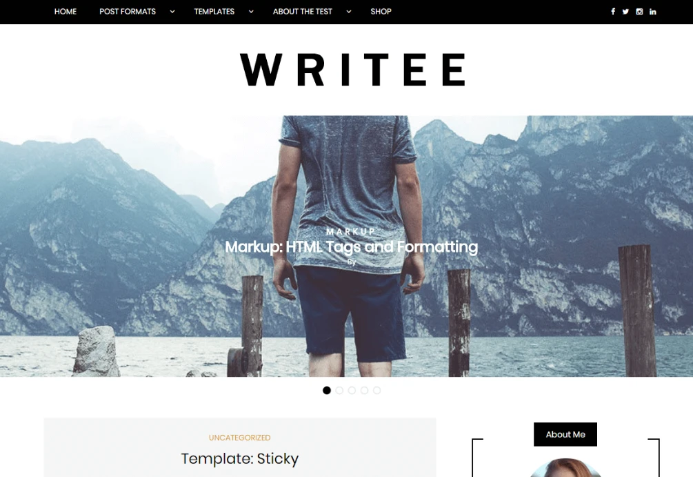 Writee est un thème WordPress gratuit pour un blog