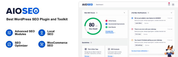 Strumento SEO All in One (AIOSEO) per l'ottimizzazione dei siti web