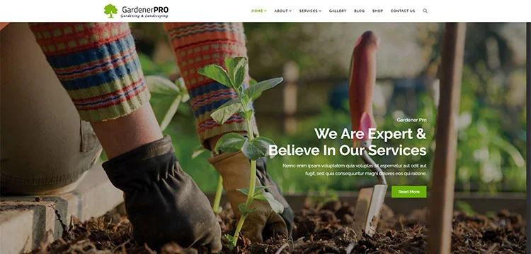 GardenerPro – WordPress-Theme für Garten-, Rasenpflege und Landschaftsbau