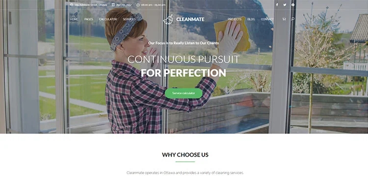 CleanMate - Tema WordPress de jardinagem para empregada doméstica de empresa de limpeza