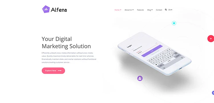 Alfena — тема WordPress для SaaS-стартапа