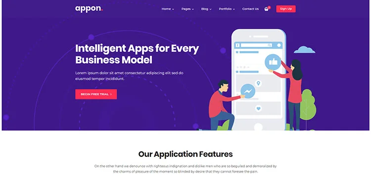 Appon — тема для приложений и SaaS-программного обеспечения