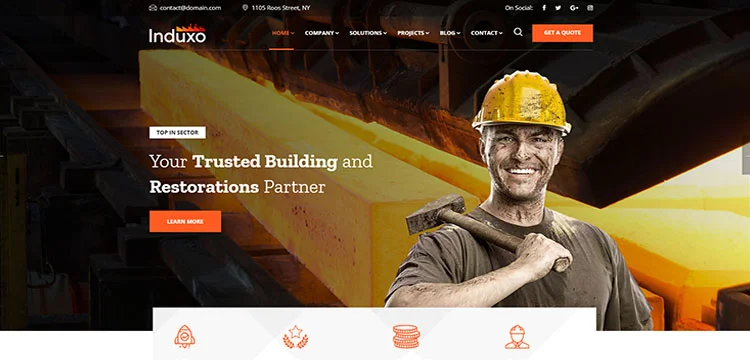 Induxo - Tema WordPress de fábrica e industrial