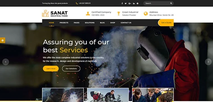 Sanat - Tema WordPress de fábrica e indústria