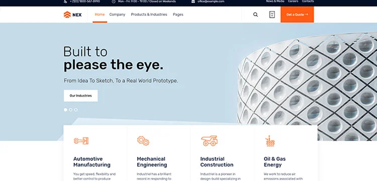 Nex - 工廠和工業 WordPress