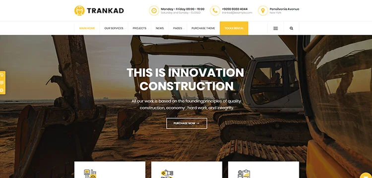 Trankad - 建筑 WordPress 主题