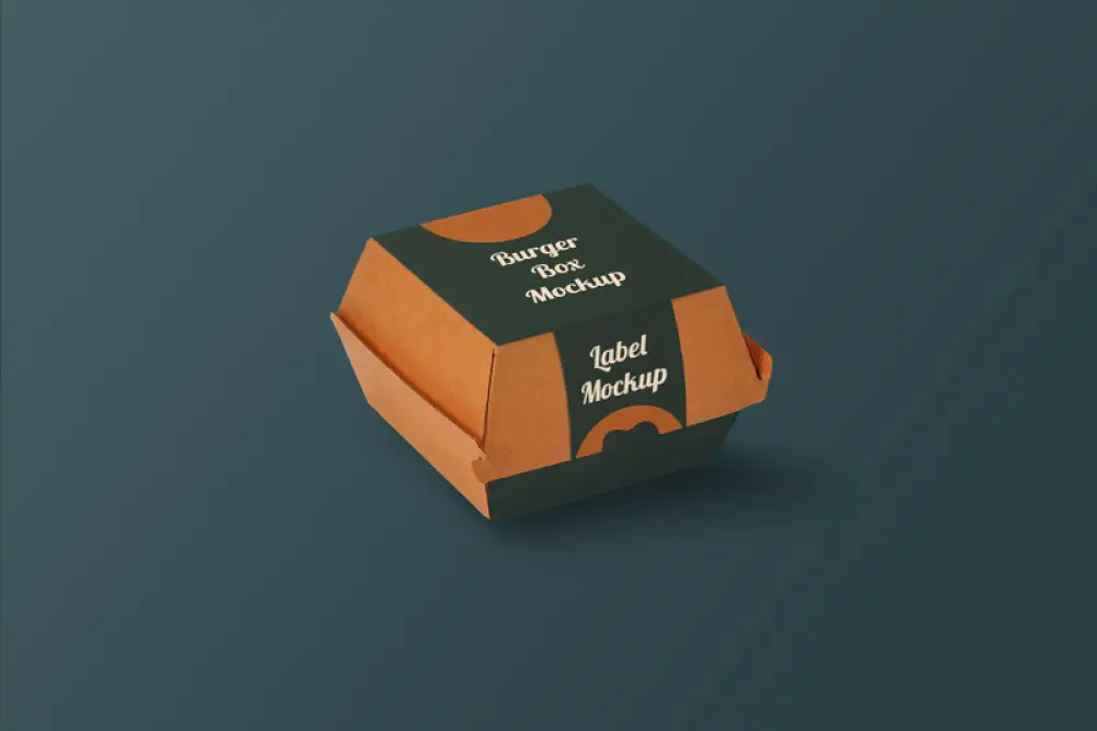 Mockup gratuito di scatola di hamburger -