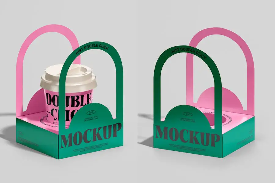 Set di mockup per tazza di caffè con supporto -