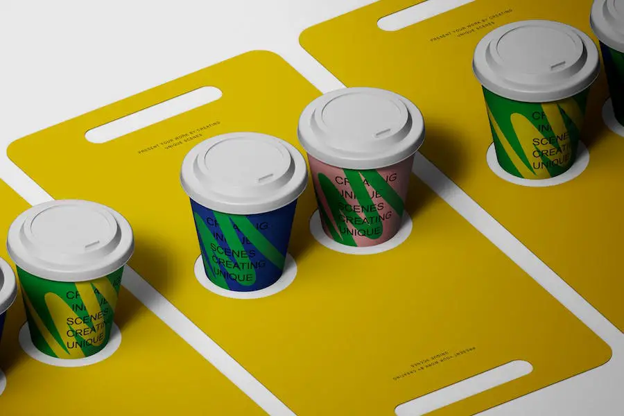 Mockup di portabicchieri da caffè -