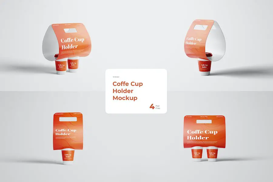 Mockup di portabicchieri da caffè -