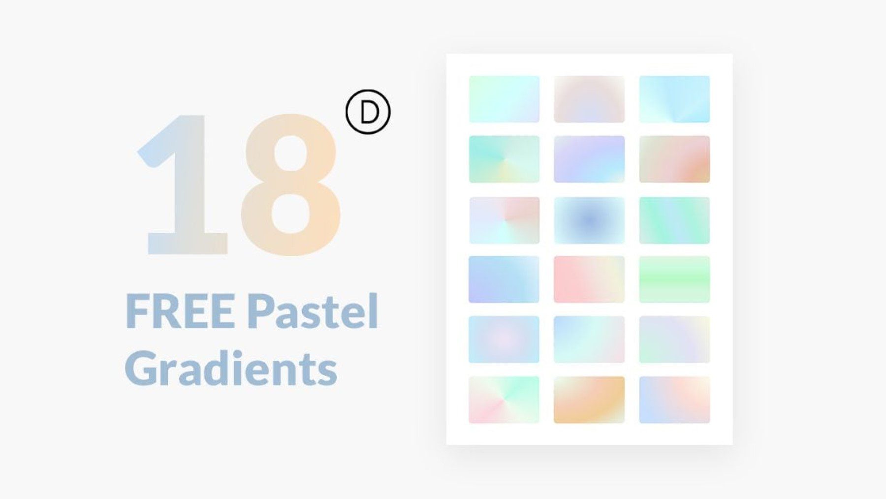 18 dégradés pastel gratuits construits avec le générateur de dégradés de Divi