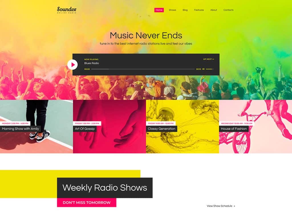 Sounder – Thème WordPress pour station de radio Internet en ligne