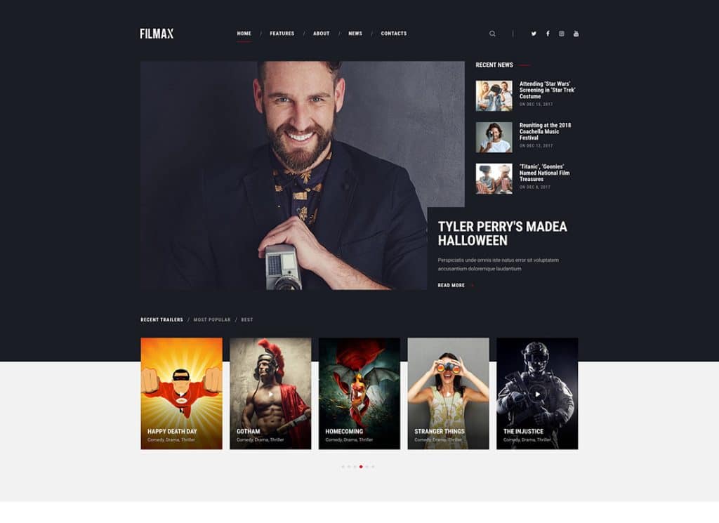 Filmax - Tema de WordPress para revista de cine y noticias de cine