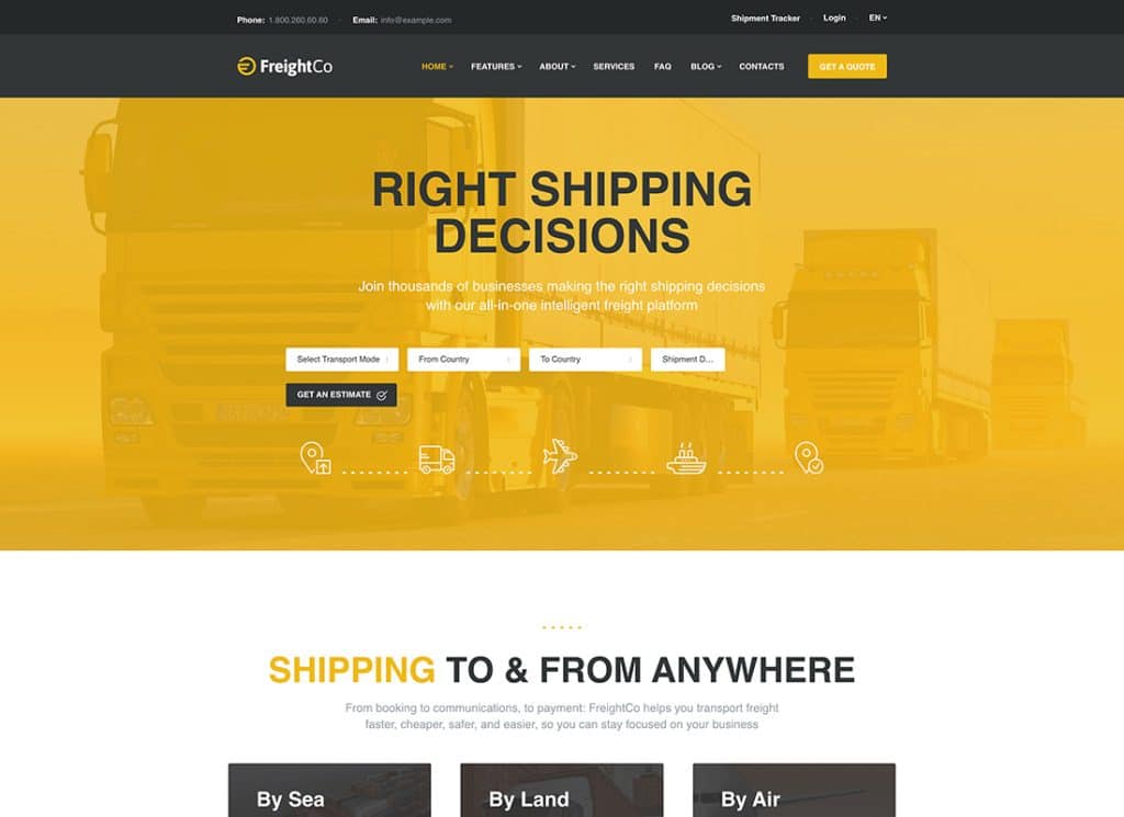 FreightCo | WordPress-Theme für Transport und Lagerung