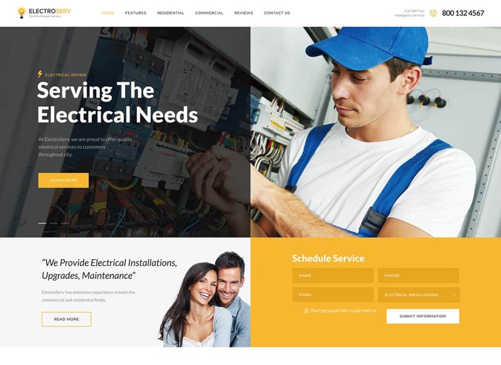 ElectroServ - ธีม WordPress บริการซ่อมไฟฟ้า