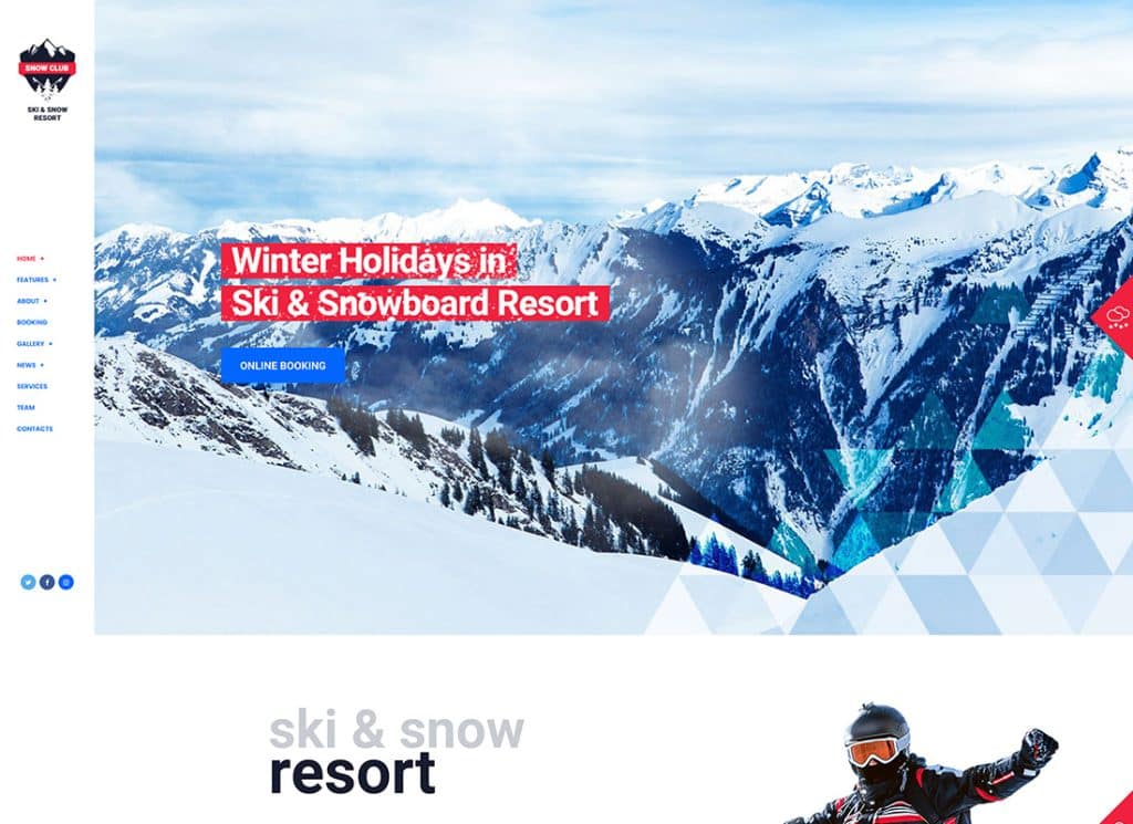 Club des Neiges | Thème WordPress pour stations de ski et cours de snowboard