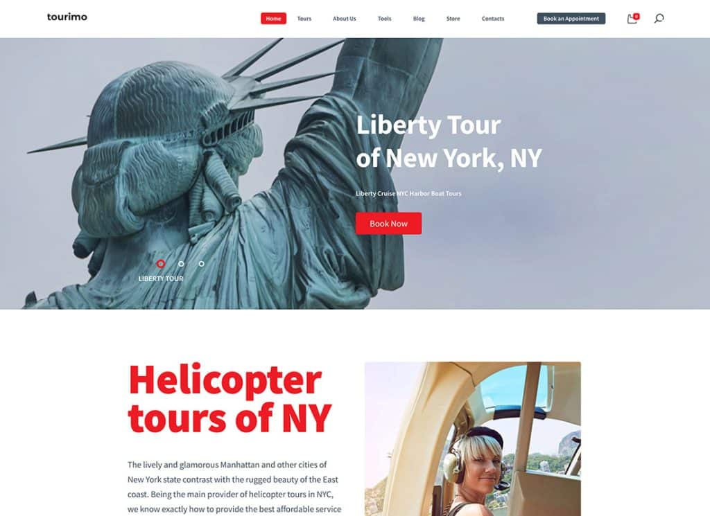 Tourimo - موضوع WordPress لحجز الرحلات