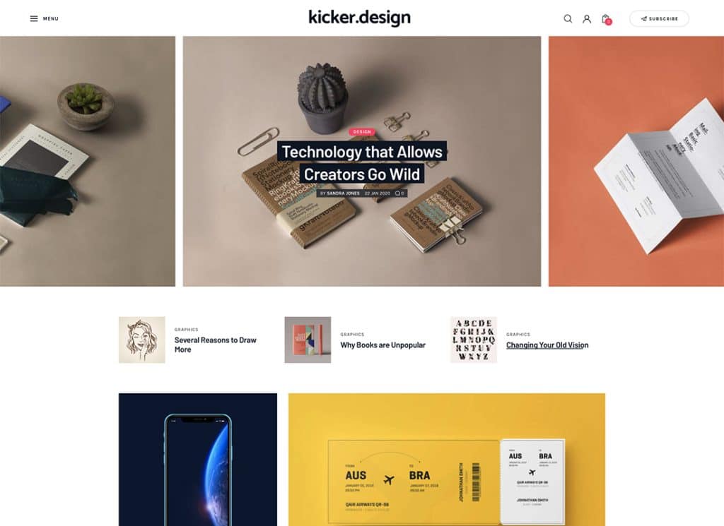 Kicker – Thème WordPress polyvalent pour blog et magazine