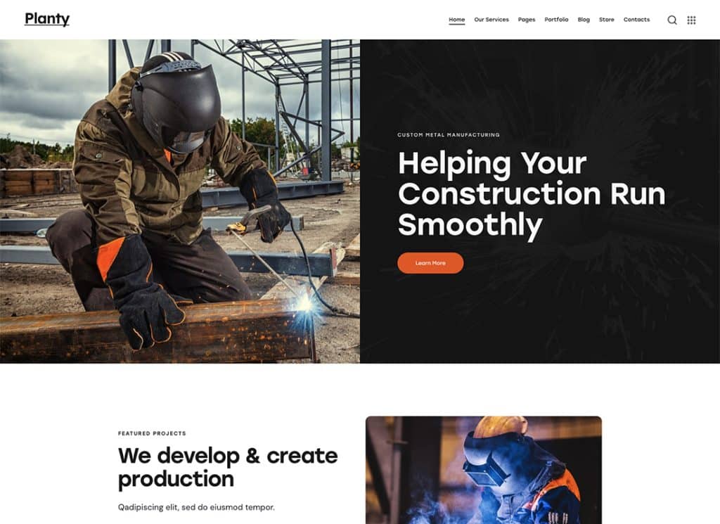 Planty – Thème WordPress pour tissus industriels et usines