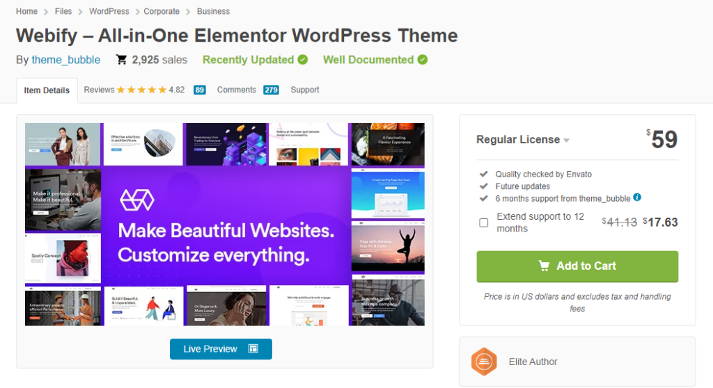 Webify тема WordPress