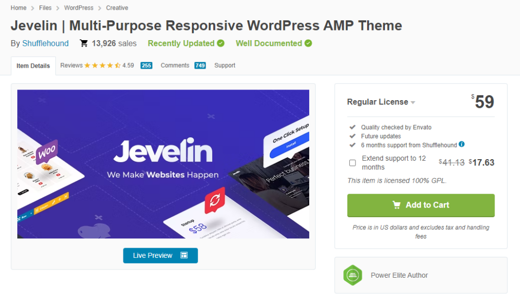 Тема WordPress Jevelin