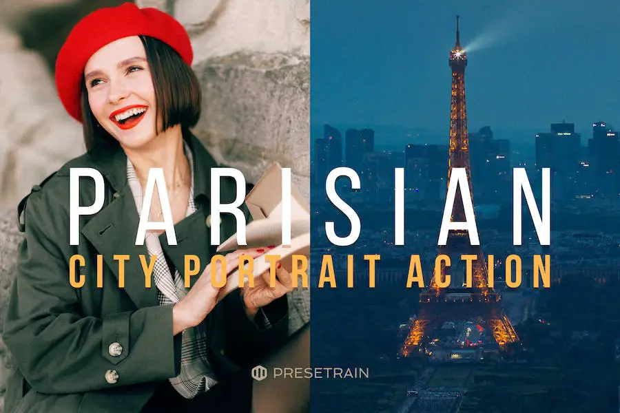 Parisian City Portrait Photoshop Action & LUT -