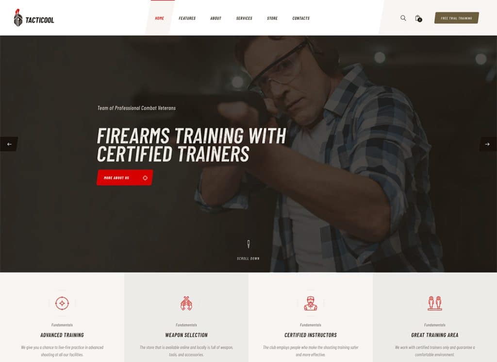 Tacticool – Thème WordPress pour stand de tir et magasin d'armes