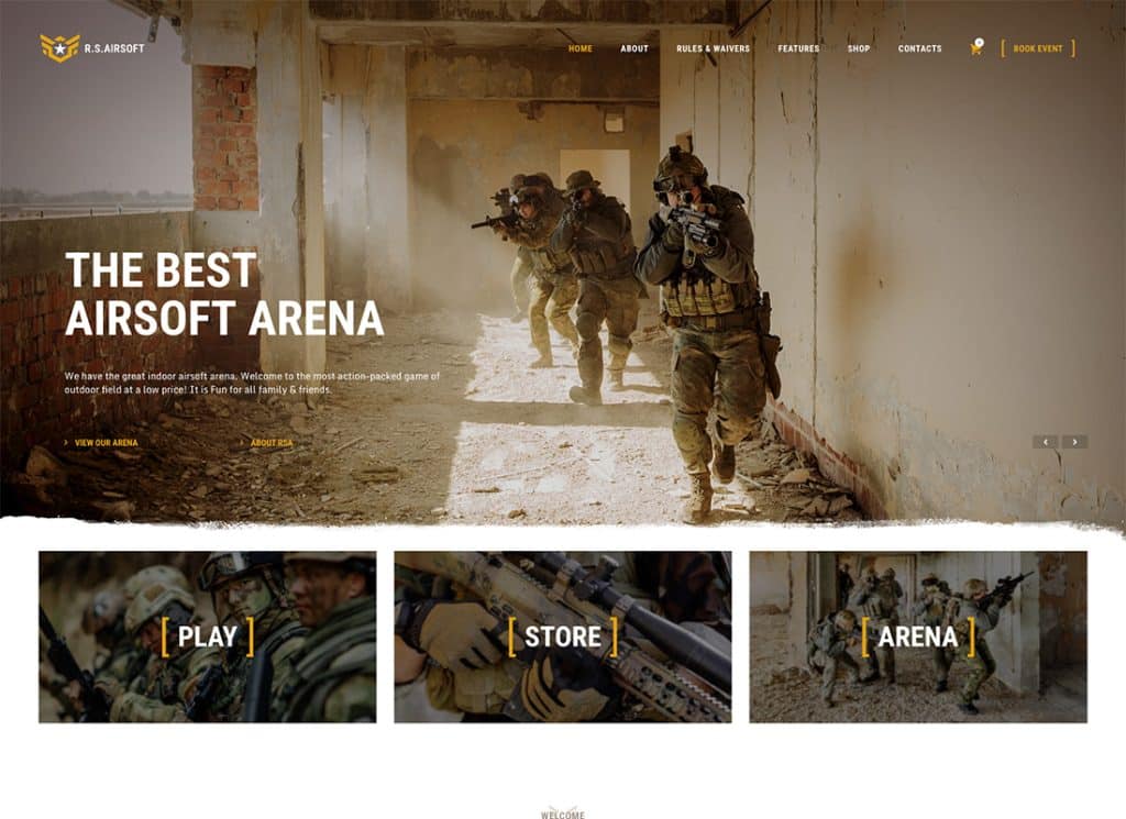 Raider Spirit – Thème WordPress pour club d’airsoft et paintball