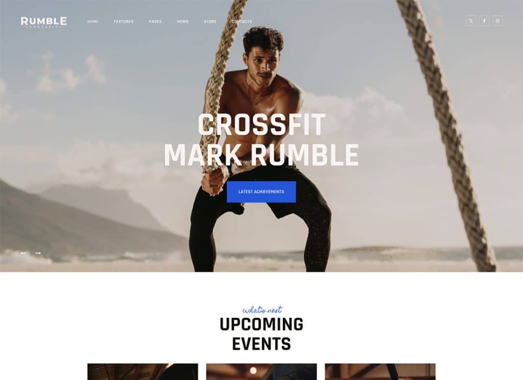 Rumble - Tema WordPress de boxe e artes marciais mistas