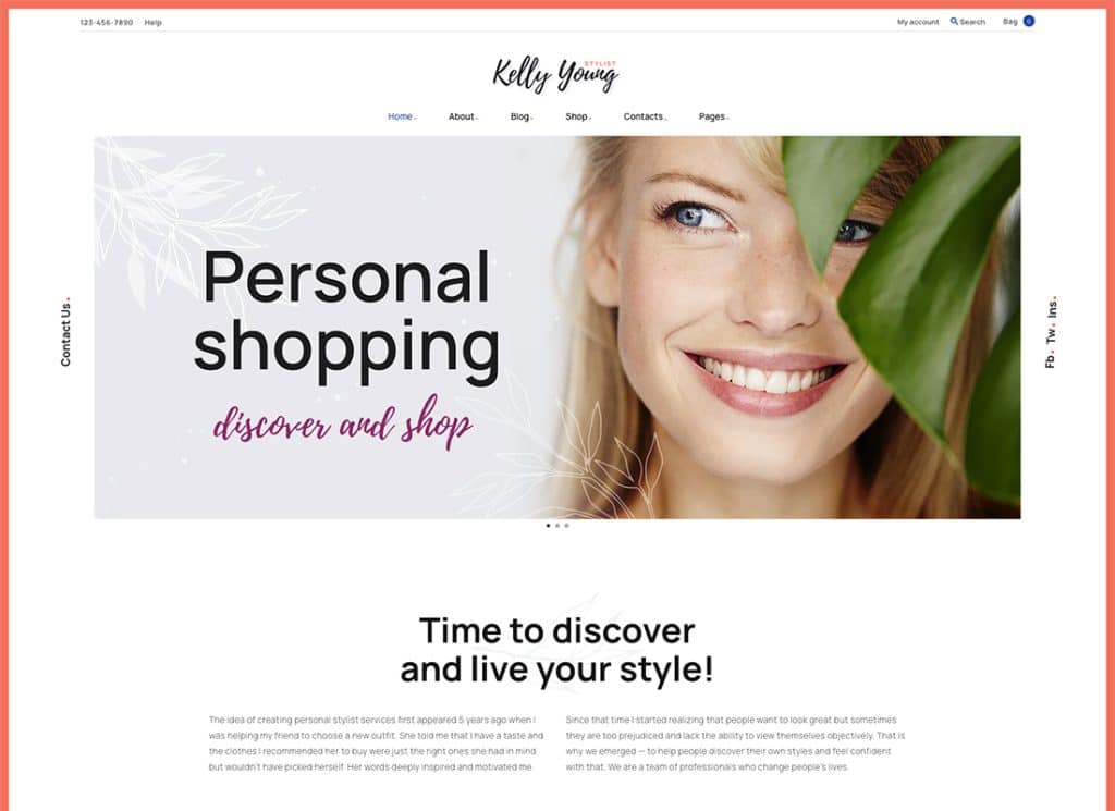 Kelly Young - Tema WordPress pentru stilist personal