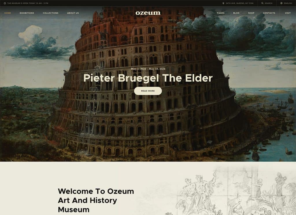 Ozeum – Kunstgalerie und Museum Modernes kreatives WordPress-Theme