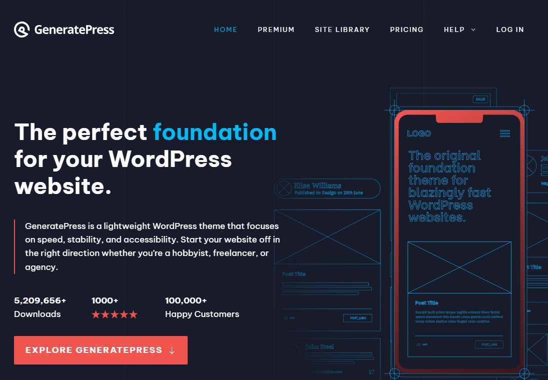 GeneratePress - سمة WordPress خفيفة الوزن