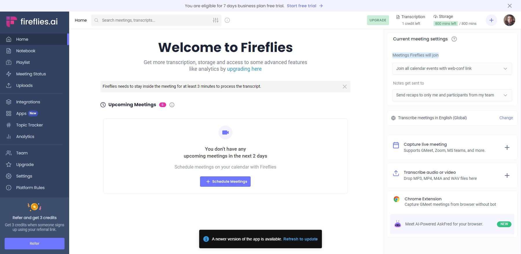 Fireflies AI programează întâlniri