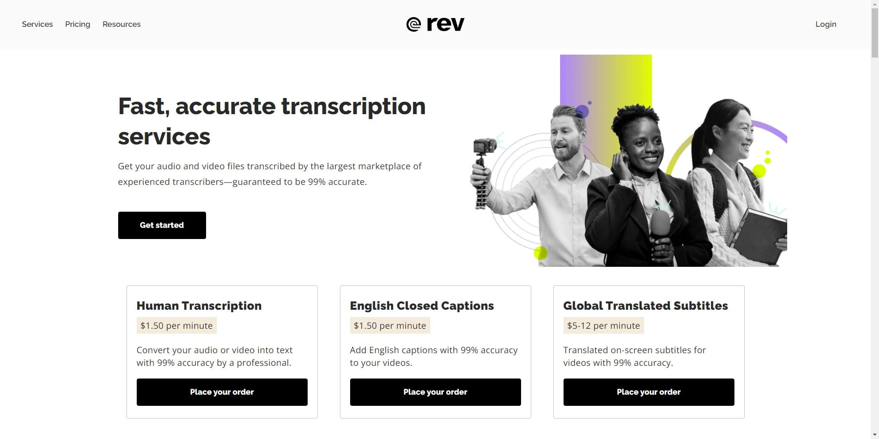 ferramentas de transcrição rev ai