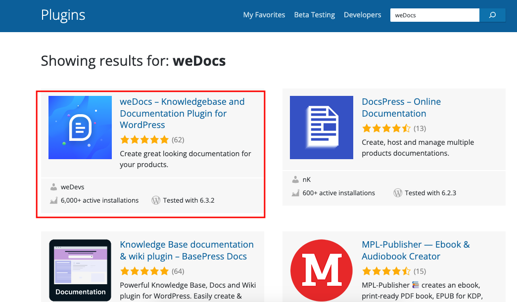 Mengunduh plugin Dokumentasi untuk WordPress