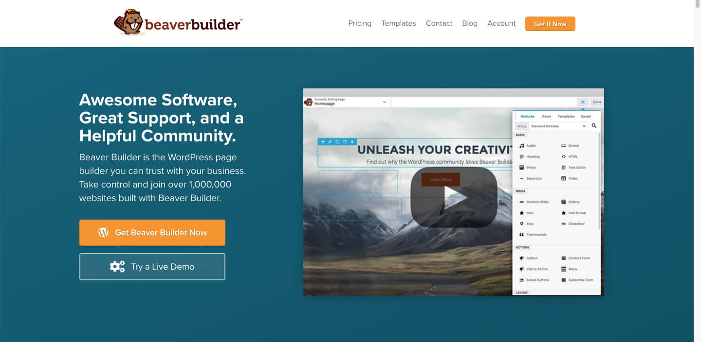 Constructeur de site Web Beaver Builder.