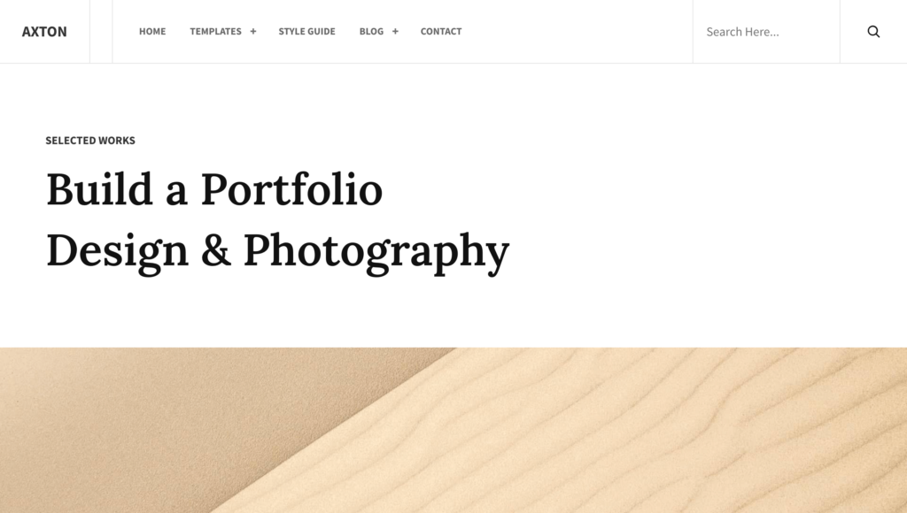 Axton - motyw WordPress do portfolio i fotografii