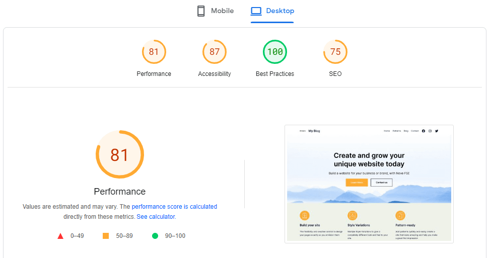 Hasil performa WP Optimize vs WP Fastest Cache.