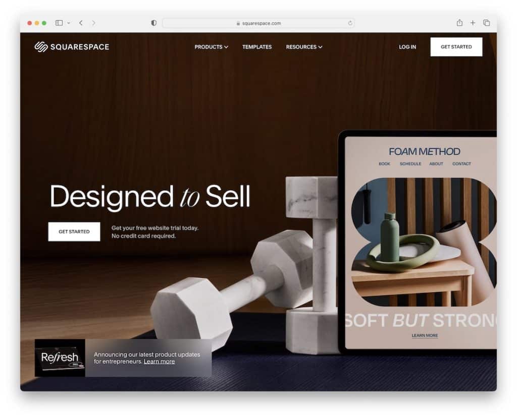 Squarespace cms للتجارة الإلكترونية