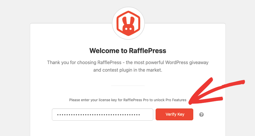 验证 RafflePress 中的许可证密钥