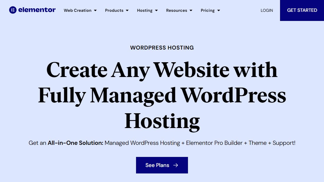 Panoramica dell'hosting WordPress di Elementor